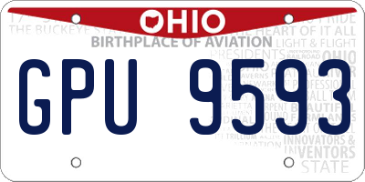 OH license plate GPU9593