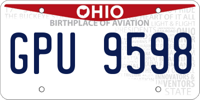 OH license plate GPU9598