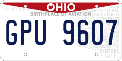 OH license plate GPU9607