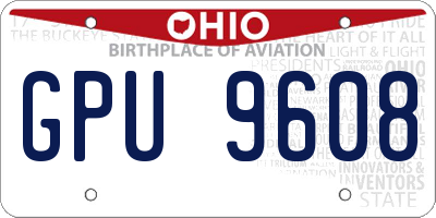 OH license plate GPU9608