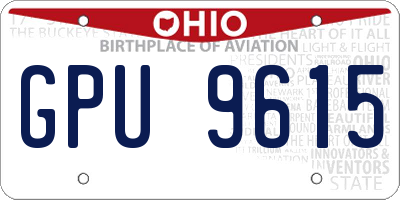 OH license plate GPU9615