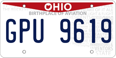 OH license plate GPU9619