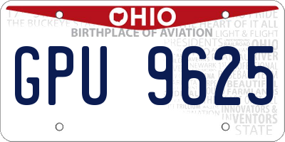 OH license plate GPU9625
