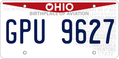 OH license plate GPU9627