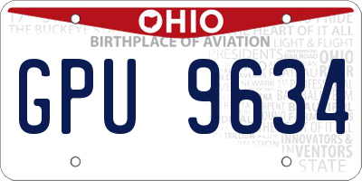 OH license plate GPU9634