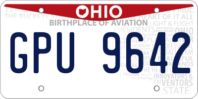 OH license plate GPU9642
