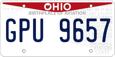 OH license plate GPU9657