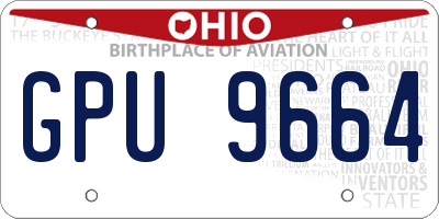 OH license plate GPU9664