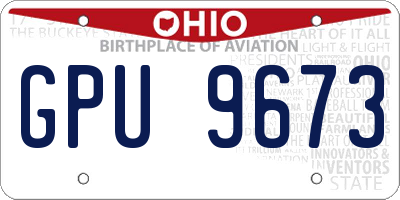 OH license plate GPU9673