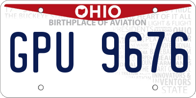 OH license plate GPU9676