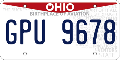 OH license plate GPU9678
