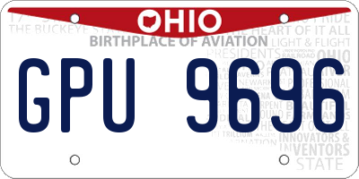 OH license plate GPU9696