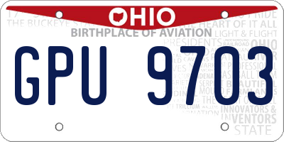 OH license plate GPU9703