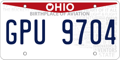 OH license plate GPU9704