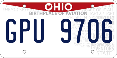 OH license plate GPU9706