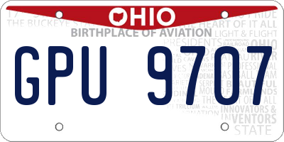 OH license plate GPU9707