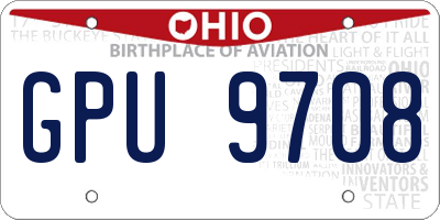 OH license plate GPU9708