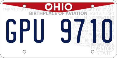 OH license plate GPU9710