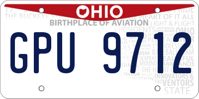 OH license plate GPU9712