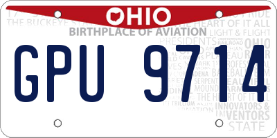 OH license plate GPU9714