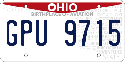 OH license plate GPU9715