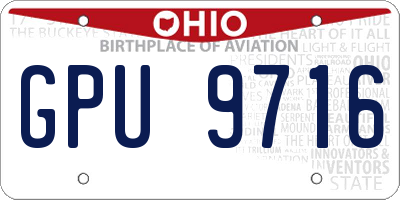 OH license plate GPU9716