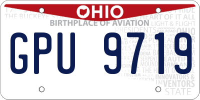 OH license plate GPU9719