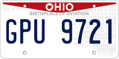 OH license plate GPU9721