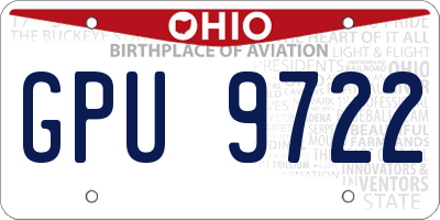 OH license plate GPU9722