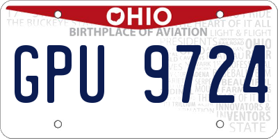 OH license plate GPU9724