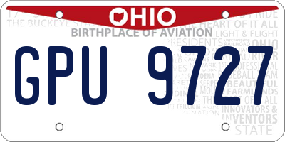 OH license plate GPU9727