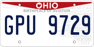 OH license plate GPU9729