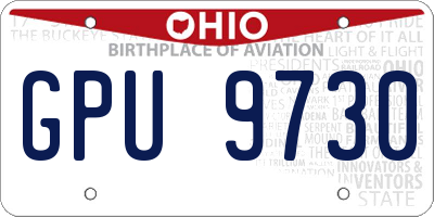 OH license plate GPU9730