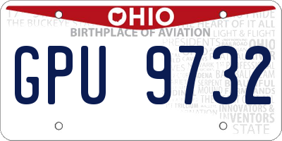 OH license plate GPU9732