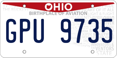 OH license plate GPU9735