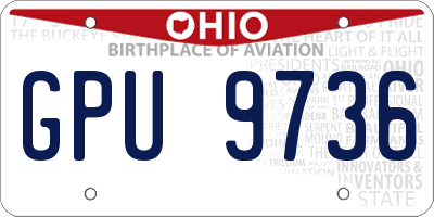 OH license plate GPU9736