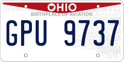 OH license plate GPU9737