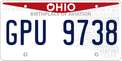 OH license plate GPU9738