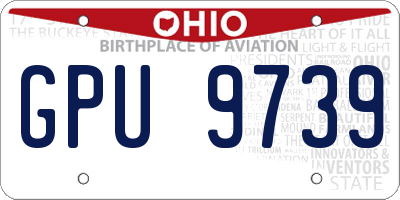 OH license plate GPU9739