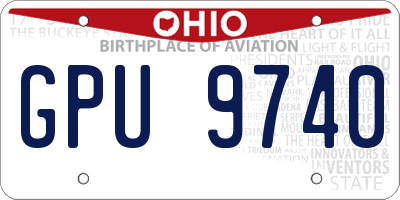 OH license plate GPU9740