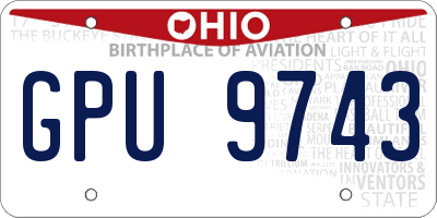 OH license plate GPU9743