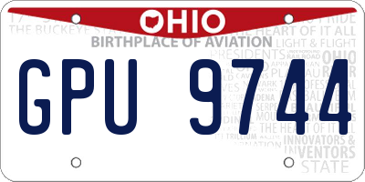 OH license plate GPU9744
