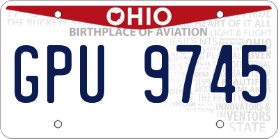OH license plate GPU9745