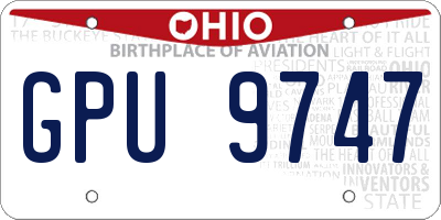OH license plate GPU9747