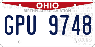 OH license plate GPU9748