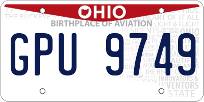 OH license plate GPU9749