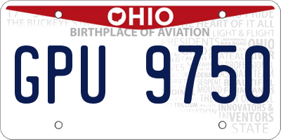 OH license plate GPU9750