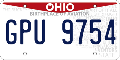 OH license plate GPU9754