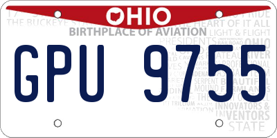 OH license plate GPU9755