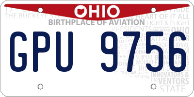 OH license plate GPU9756